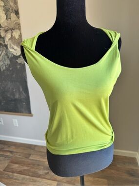 Carlisle Silk Neon Lime Green Sleeveless Tank